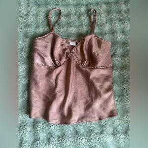 No Boundaries Dusty Rose Satin Cami Top